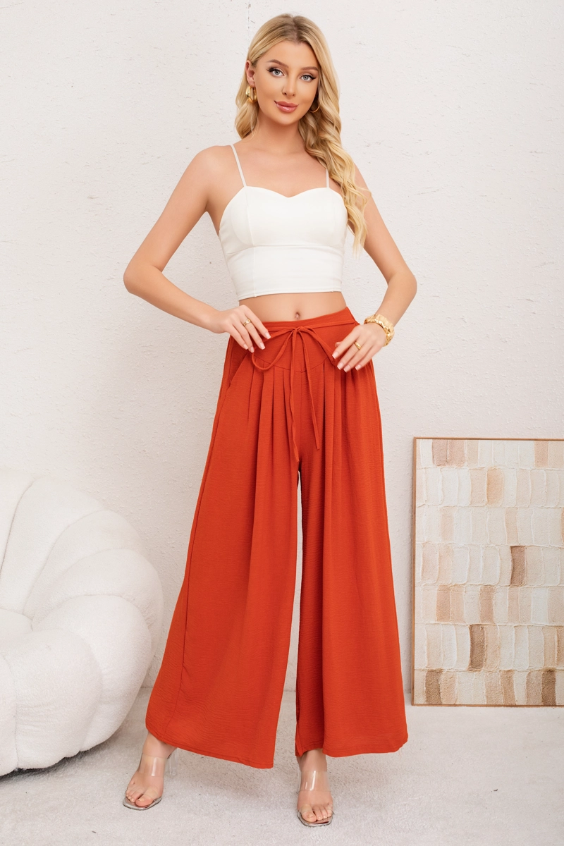 Pantalon Palazzo Algodon Mujer Tipo Lino Casual Playero 3001 - 2