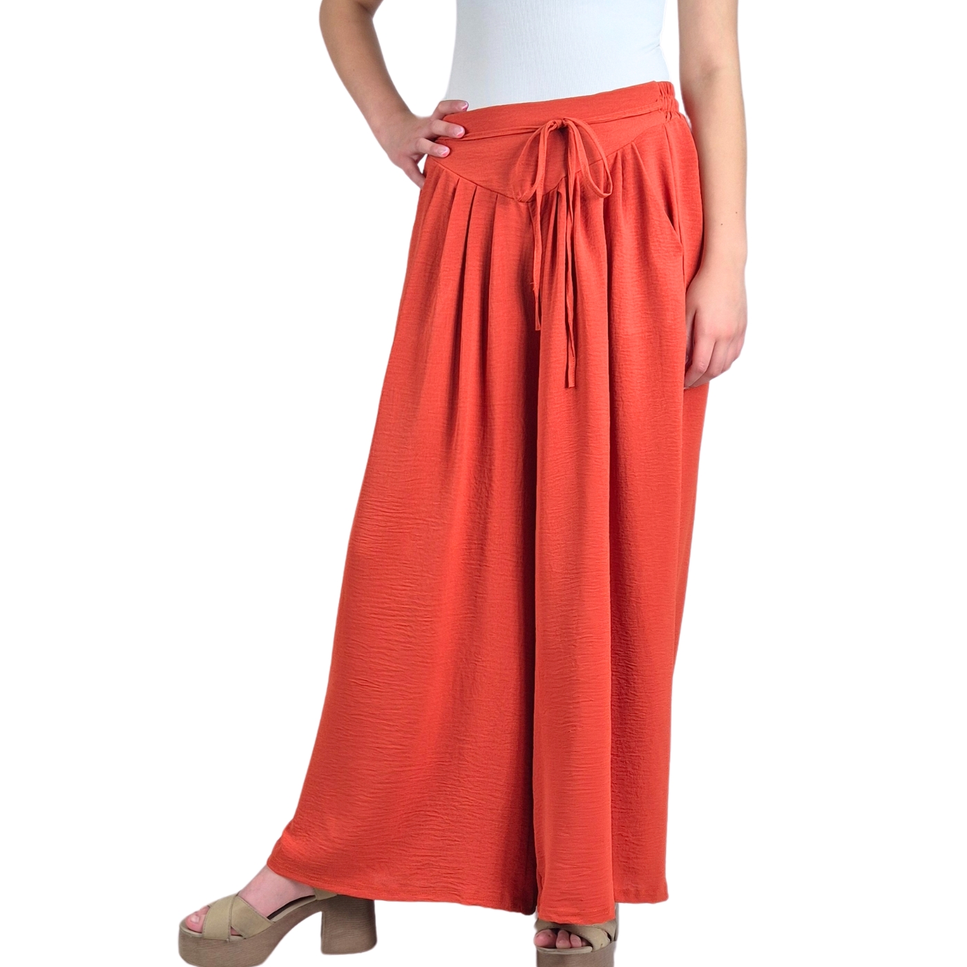 Pantalon Palazzo Algodon Mujer Tipo Lino Casual Playero 3001 - 3