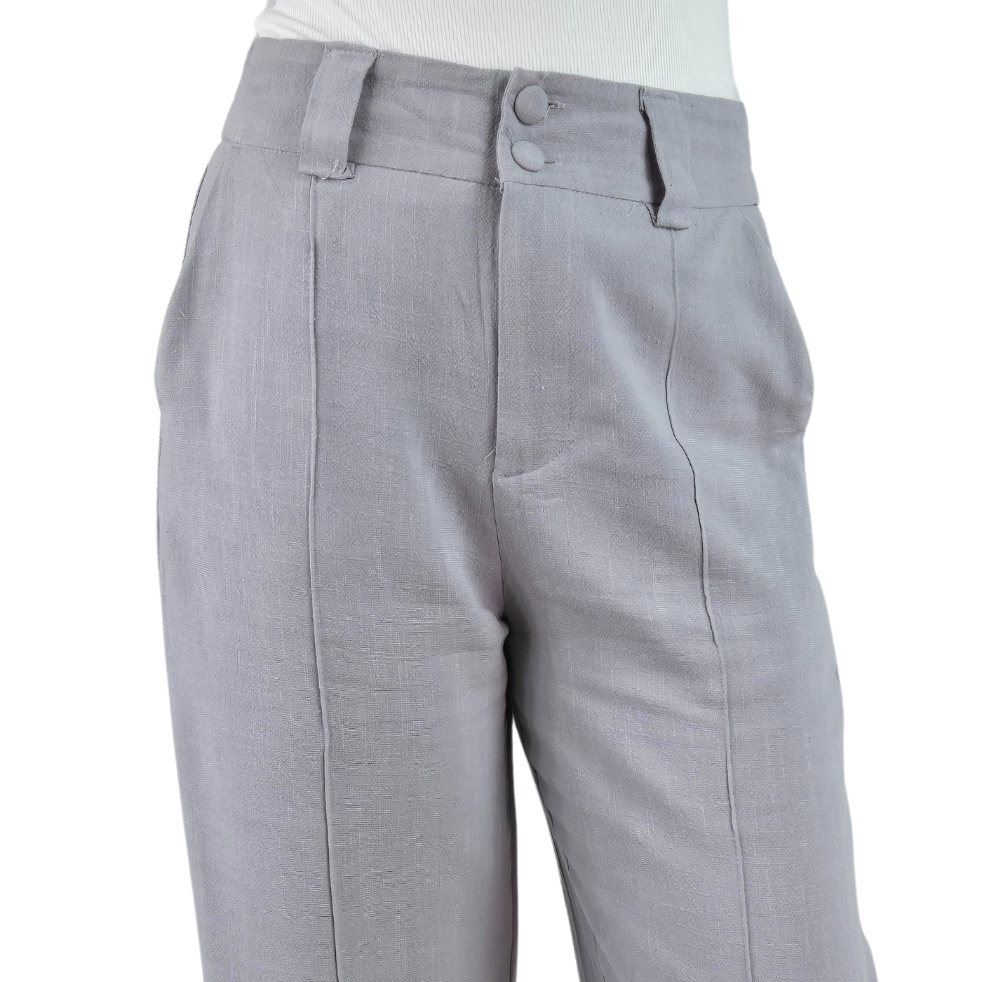 Pantalon Palazzo Premium Tipo Lino Semi Formal Casual Boton 902 - 3