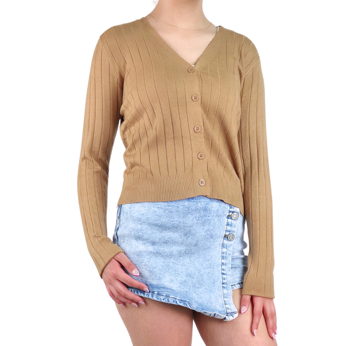 SWEATER MUJER CARDIGAN BOTONES OTOÑO CUELLO V DISEÑO 6009 - 2