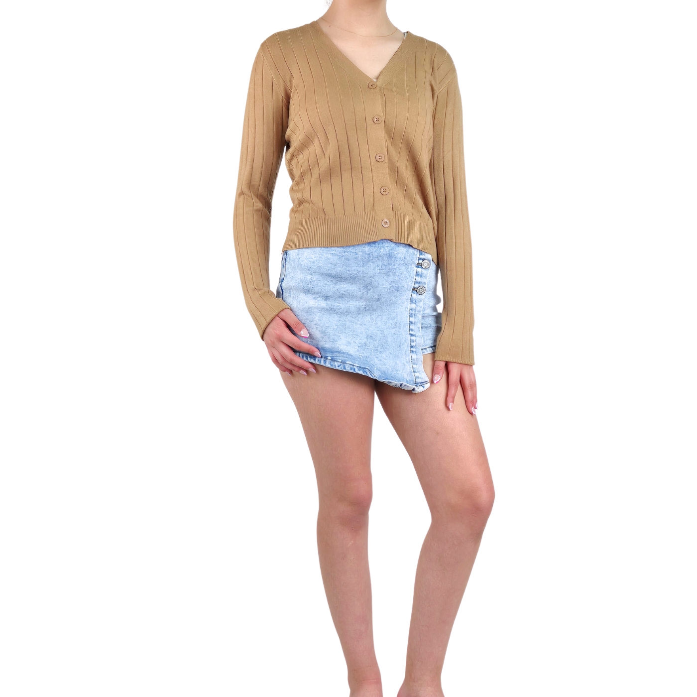 SWEATER MUJER CARDIGAN BOTONES OTOÑO CUELLO V DISEÑO 6009 - 3