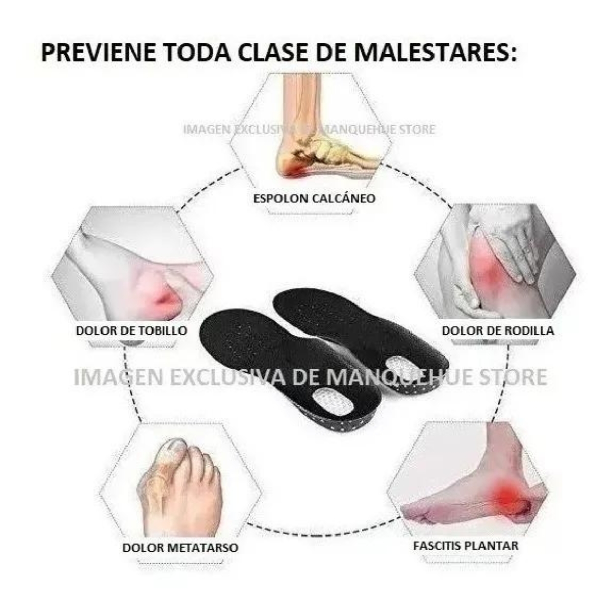PAR PLANTILLAS PIE CAVO PLANO AJUSTABLES ESPOLON MUJER 641 - 6