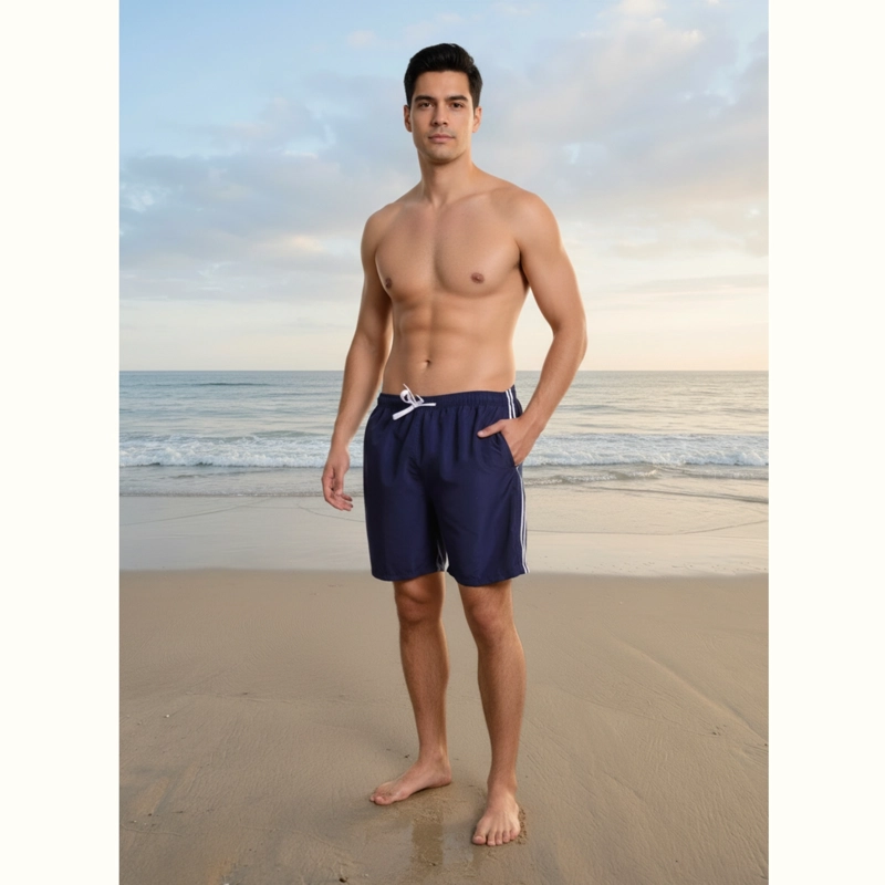 TRAJE DE BAÑO HOMBRE SHORT FORRO MALLA BOLSILLO DISEÑO LINEAS 203 - 1