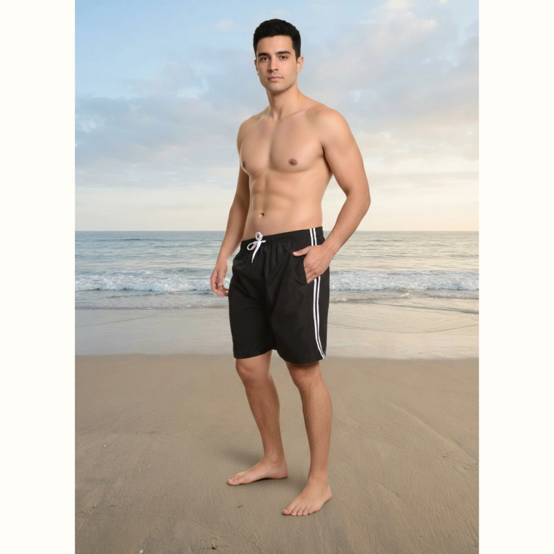 TRAJE DE BAÑO HOMBRE SHORT FORRO MALLA BOLSILLO DISEÑO LINEAS 203 - 1