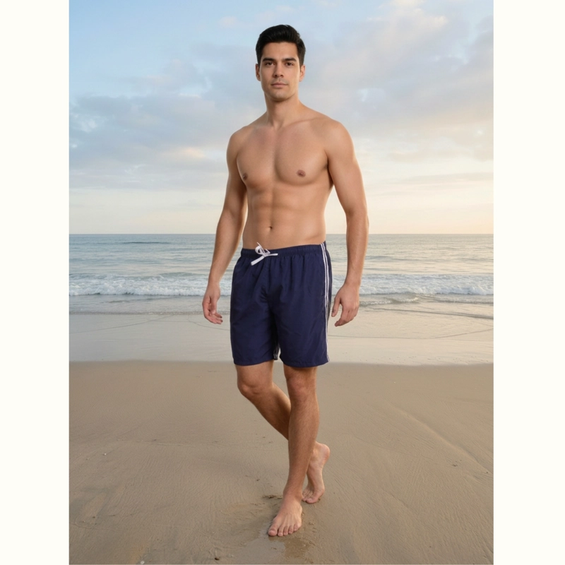 TRAJE DE BAÑO HOMBRE SHORT FORRO MALLA BOLSILLO DISEÑO LINEAS 203 - 1