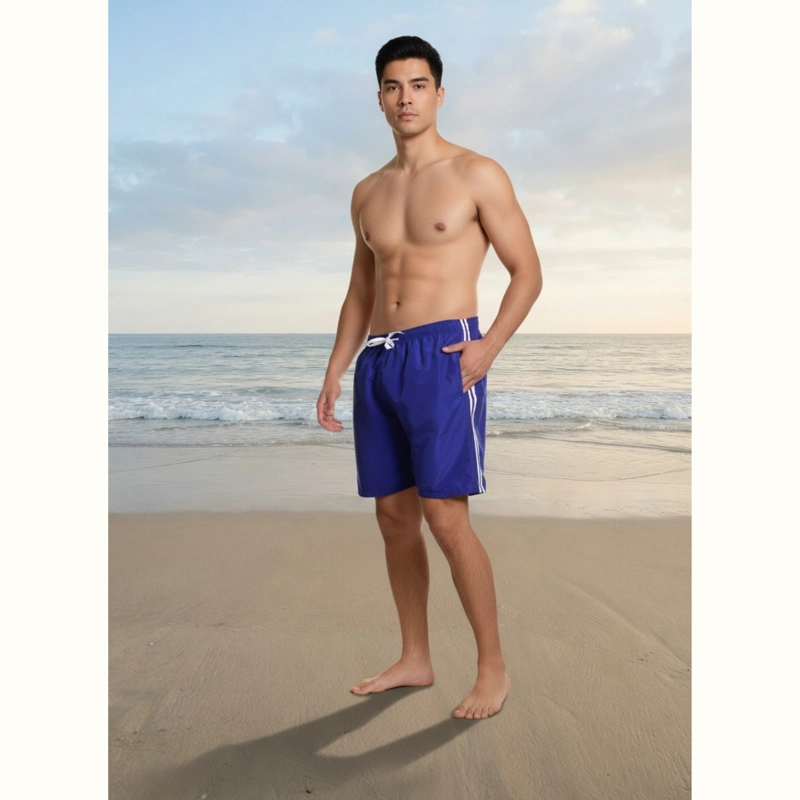 TRAJE DE BAÑO HOMBRE SHORT FORRO MALLA BOLSILLO DISEÑO LINEAS 203 - 1