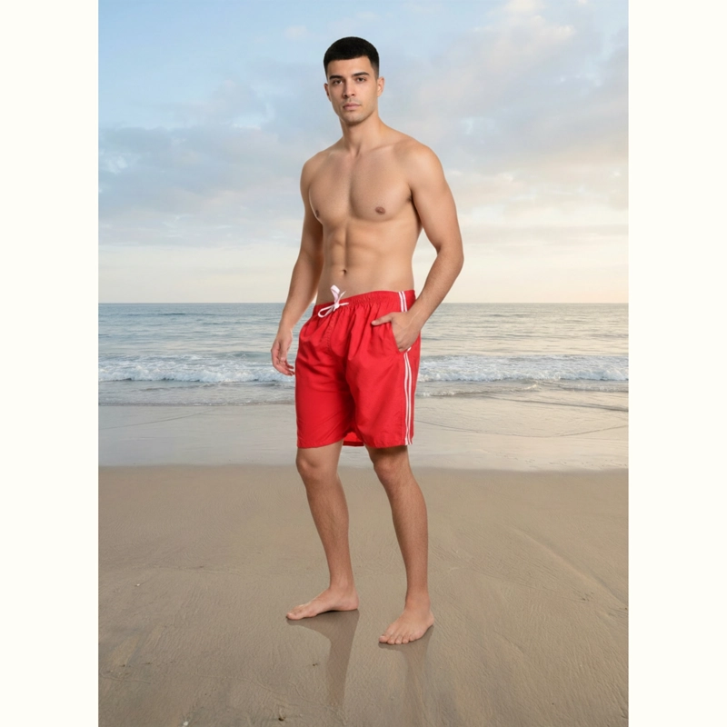 TRAJE DE BAÑO HOMBRE SHORT FORRO MALLA BOLSILLO DISEÑO LINEAS 203 - 2