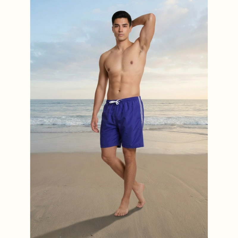 TRAJE DE BAÑO HOMBRE SHORT FORRO MALLA BOLSILLO DISEÑO LINEAS 203 - 2