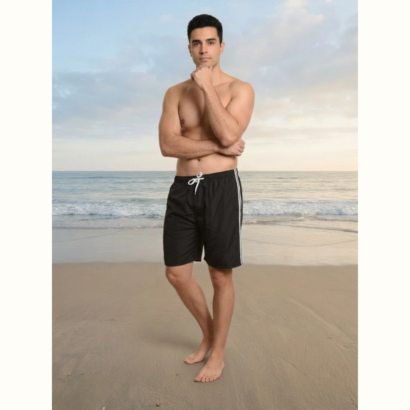 TRAJE DE BAÑO HOMBRE SHORT FORRO MALLA BOLSILLO DISEÑO LINEAS 203 - 3
