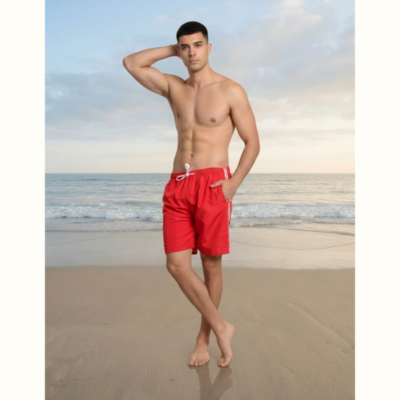 TRAJE DE BAÑO HOMBRE SHORT FORRO MALLA BOLSILLO DISEÑO LINEAS 203 - 3