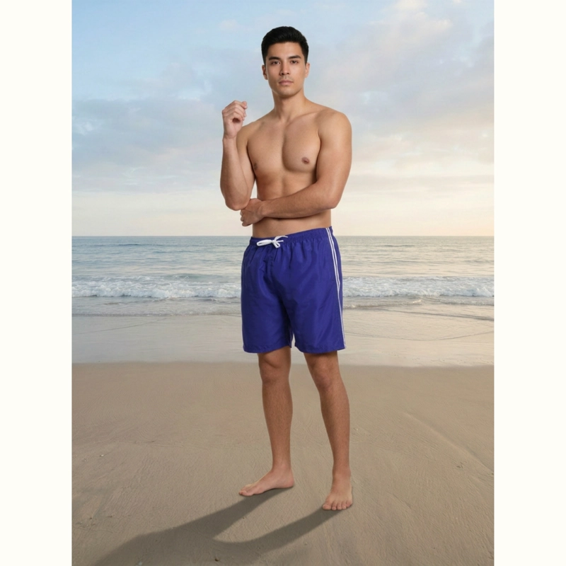 TRAJE DE BAÑO HOMBRE SHORT FORRO MALLA BOLSILLO DISEÑO LINEAS 203 - 3