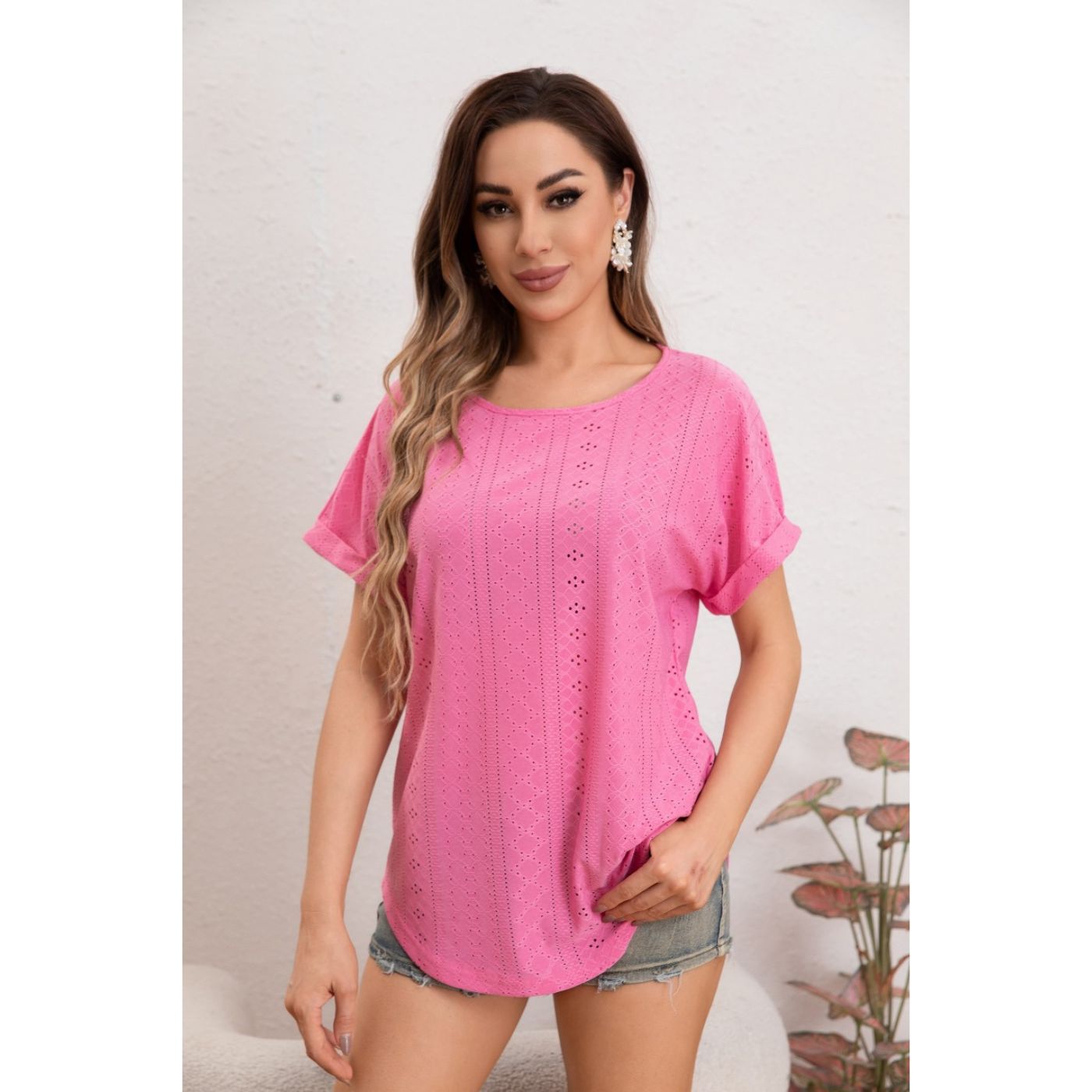 BLUSA POLERA MUJER MANGA CORTA TIPO ENCAJE TENDENCIA PREMIUM 5001 - 2