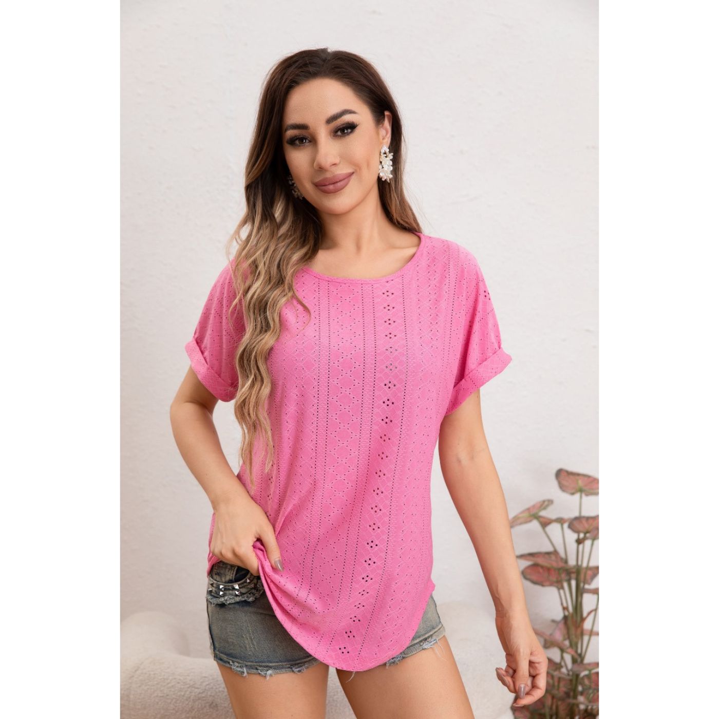 BLUSA POLERA MUJER MANGA CORTA TIPO ENCAJE TENDENCIA PREMIUM 5001 - 3