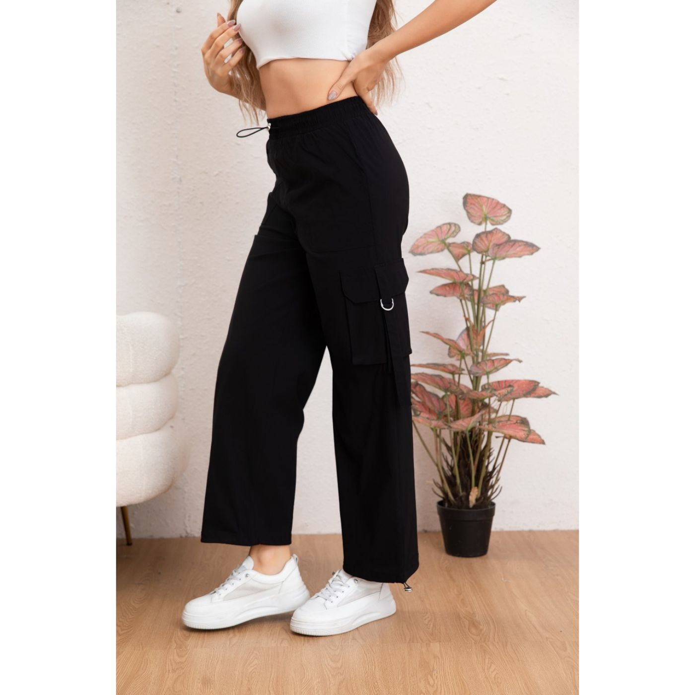 Pantalon Mujer Cargo Recto Ancho Tendencia 0106 - 2