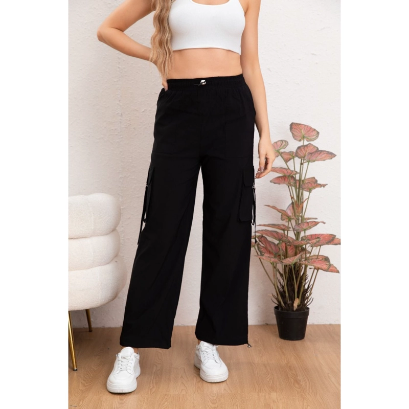 Pantalon Mujer Cargo Recto Ancho Tendencia 0106 - 3