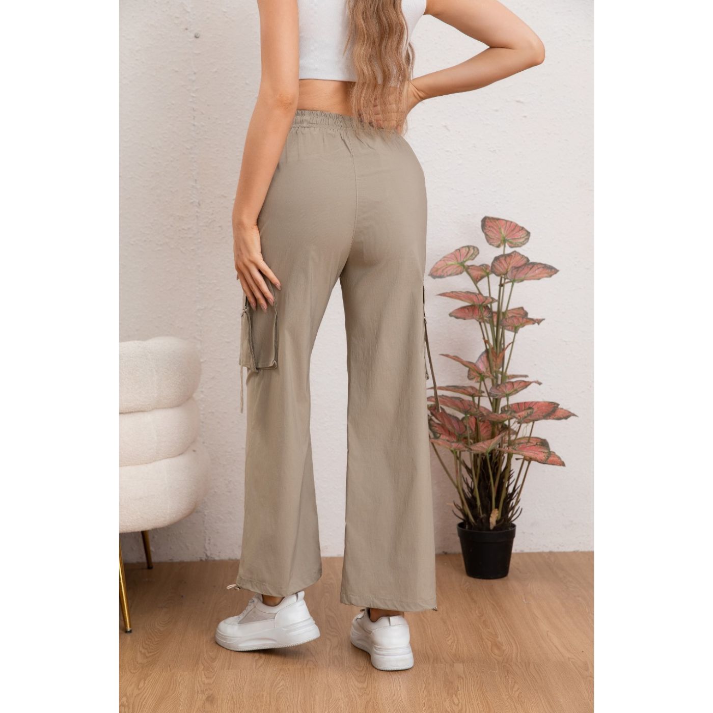 Pantalon Mujer Cargo Recto Ancho Tendencia 0106 - 3