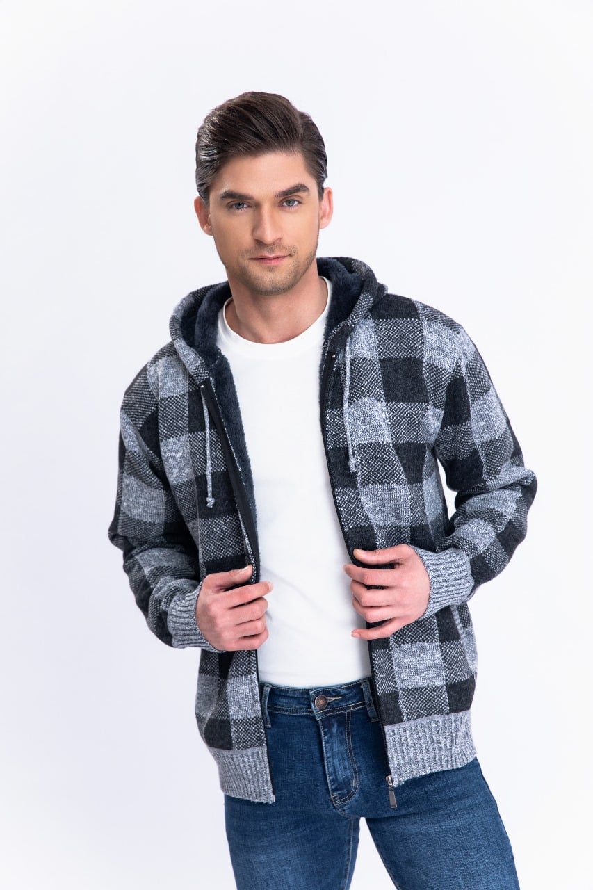 CHAQUETA FORRO PIEL SWEATER INVIERNO CHALECO CUADRILLE CIERRE 7171 - 1