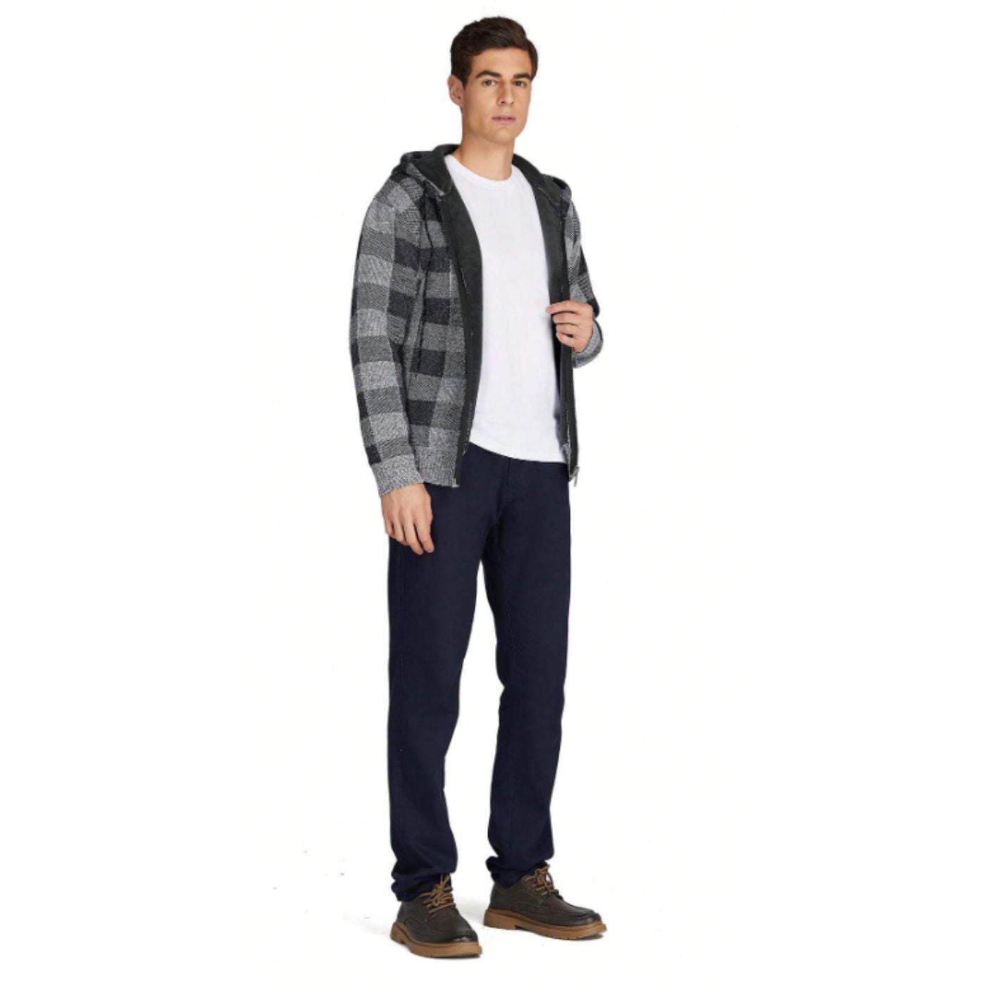 CHAQUETA FORRO PIEL SWEATER INVIERNO CHALECO CUADRILLE CIERRE 7171 - 4