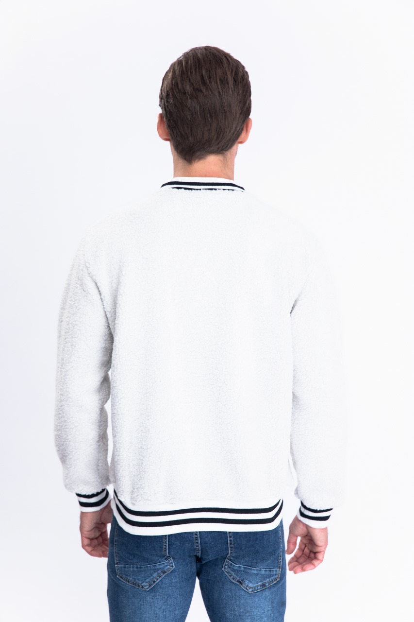CHAQUETA UNIVERSITARIA HOMBRE TIPO CORDERITO GRUESA BOLSILLOS 7551 - 2