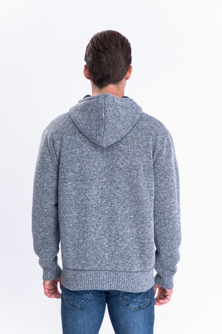 CHAQUETA SWEATER ALGODON CON GORRO FORRO PIEL BOLSILLOS CIERRE 7167 - 2