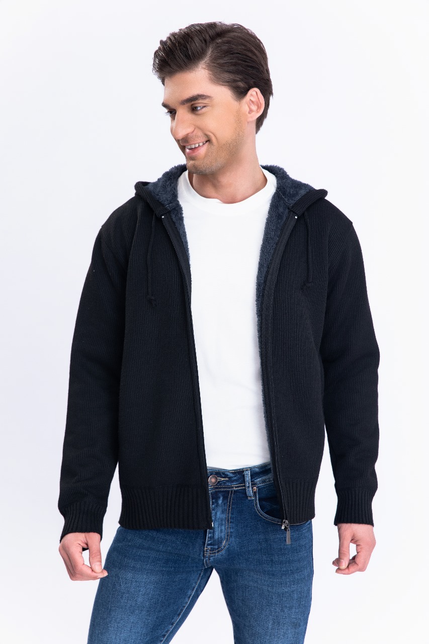 CHAQUETA SWEATER ALGODON CON GORRO FORRO PIEL BOLSILLOS CIERRE 7167 - 2