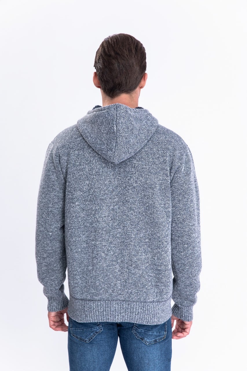 CHAQUETA SWEATER ALGODON CON GORRO FORRO PIEL BOLSILLOS CIERRE 7167 - 2