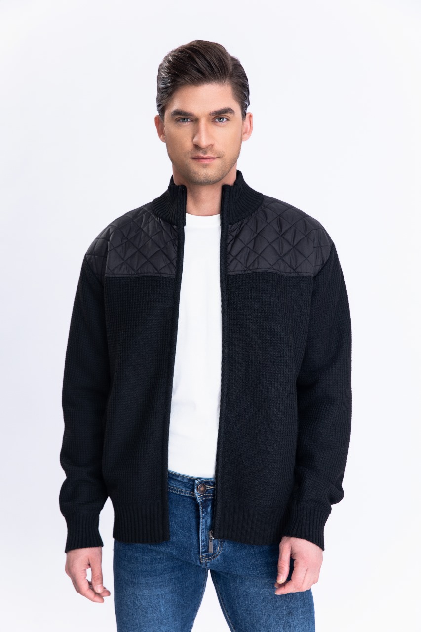 SWEATER ALGODON CHAQUETA FORRO PIEL CUELLO ALTO BOLSILLOS CIERRE 7175 - 1