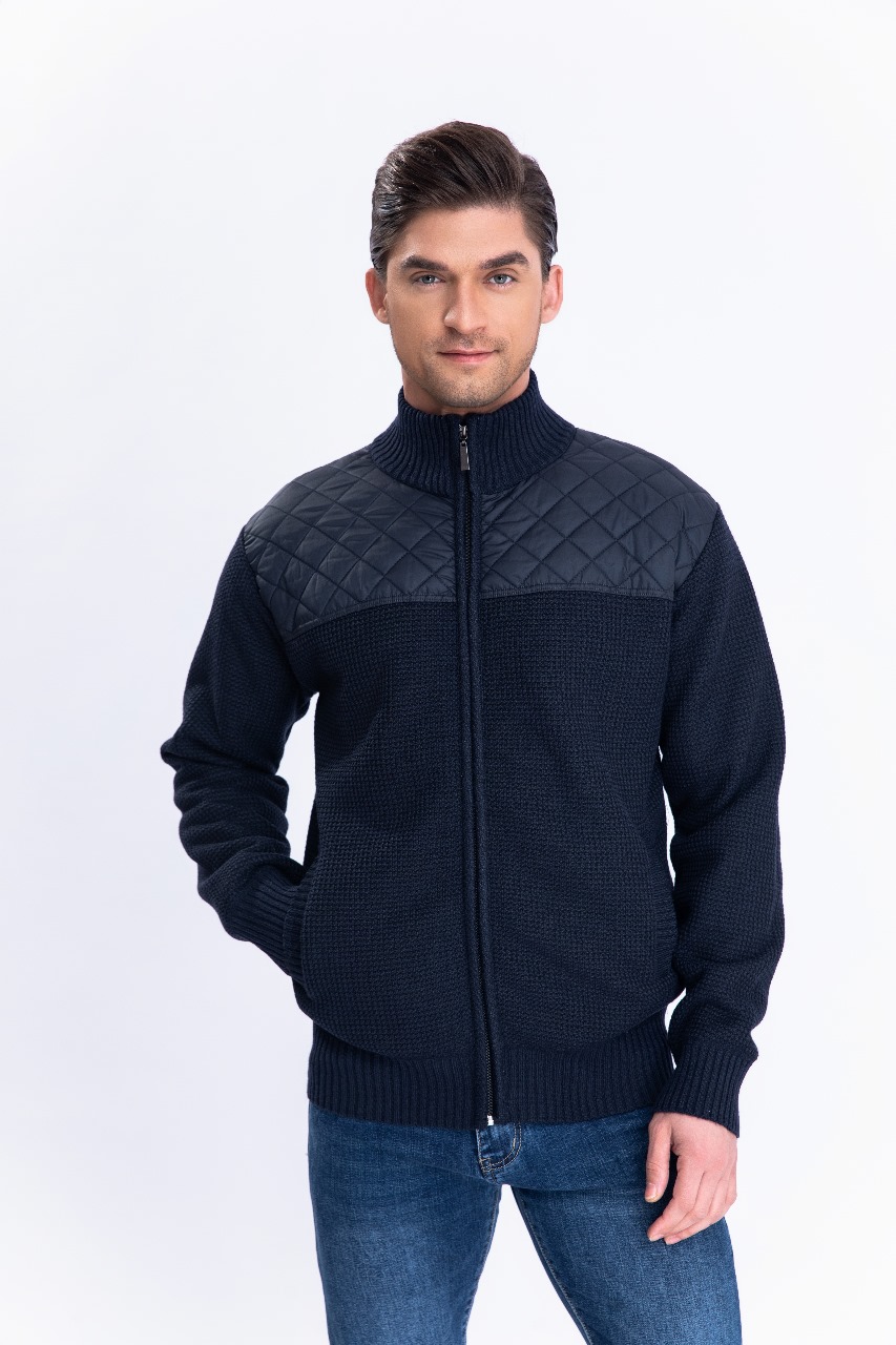 SWEATER ALGODON CHAQUETA FORRO PIEL CUELLO ALTO BOLSILLOS CIERRE 7175 - 1