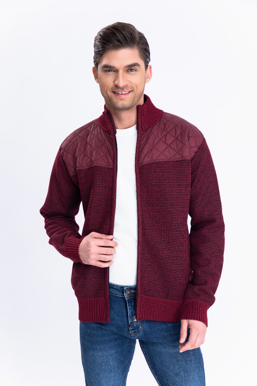 SWEATER ALGODON CHAQUETA FORRO PIEL CUELLO ALTO BOLSILLOS CIERRE 7175 - 1