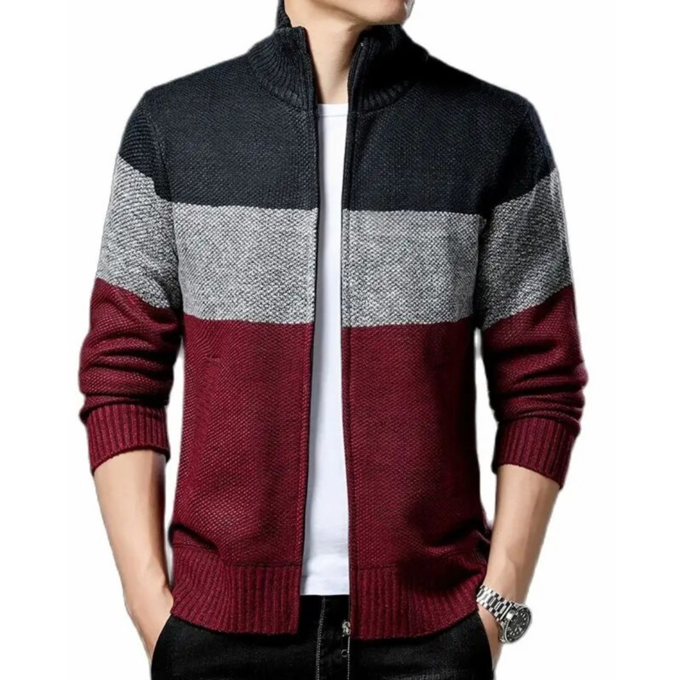 SWEATER CHAQUETA CUELLO SUBIDO ALGODÓN FORRO PIEL 7170 - 1