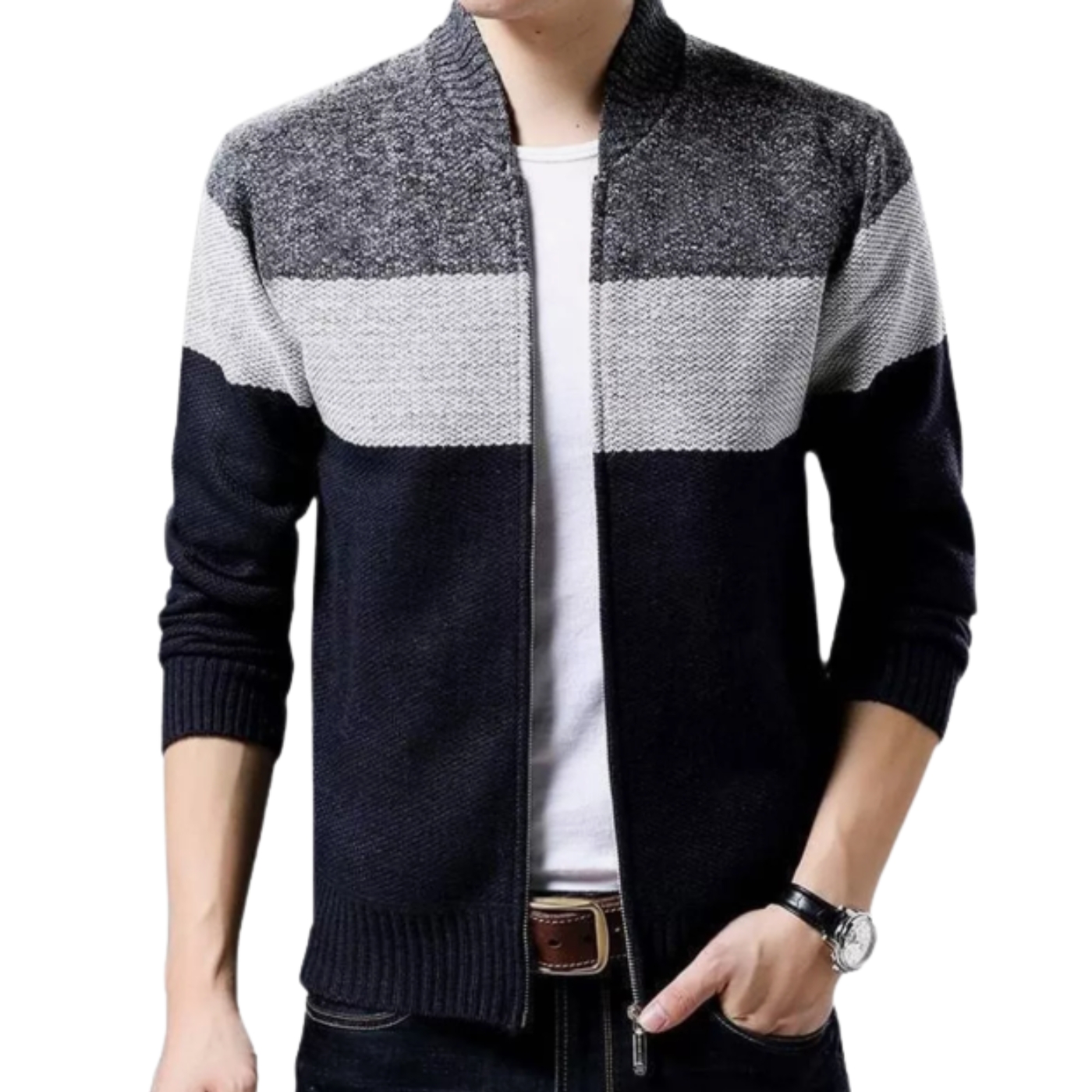 SWEATER CHAQUETA CUELLO SUBIDO ALGODÓN FORRO PIEL 7170 - 1