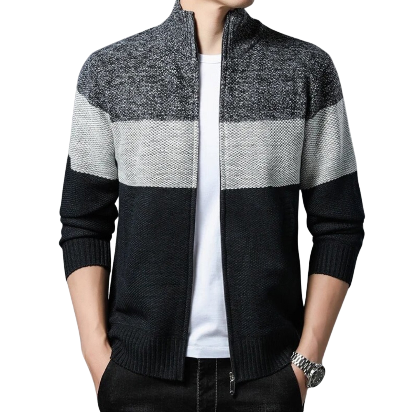 SWEATER CHAQUETA CUELLO SUBIDO ALGODÓN FORRO PIEL 7170 - 2