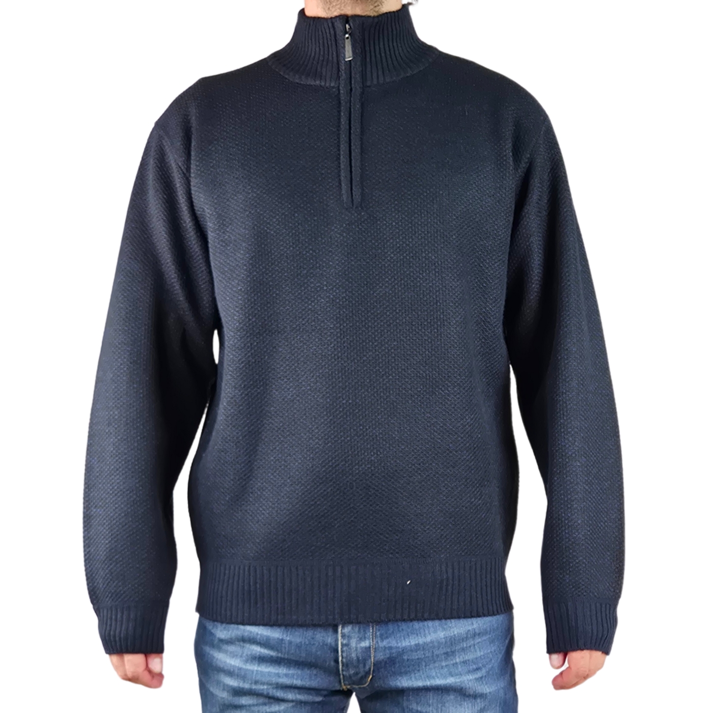 SWEATER HOMBRE FRIZADO TEJIDO CUELLO ALTO CIERRE COLORES 2097 - 3