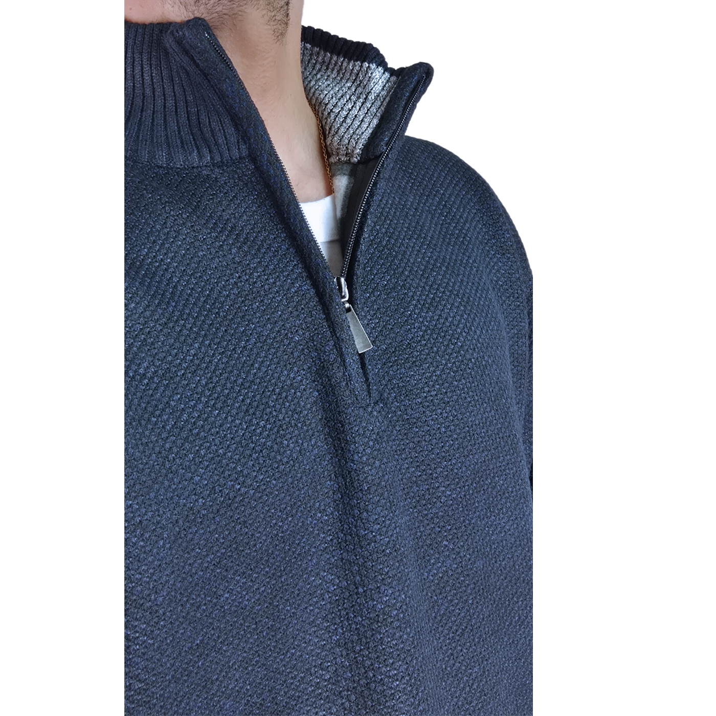 SWEATER HOMBRE FRIZADO TEJIDO CUELLO ALTO CIERRE COLORES 2097 - 4