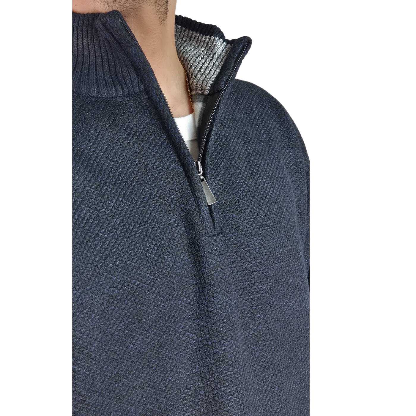 SWEATER HOMBRE FRIZADO TEJIDO CUELLO ALTO CIERRE COLORES 2097 - 4