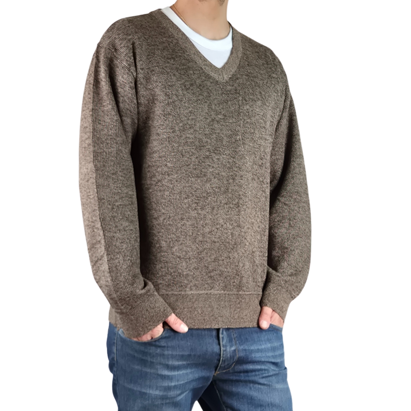 SWEATER HOMBRE FRISADO TEJIDO CUELLO V COLORES 1368 - 1