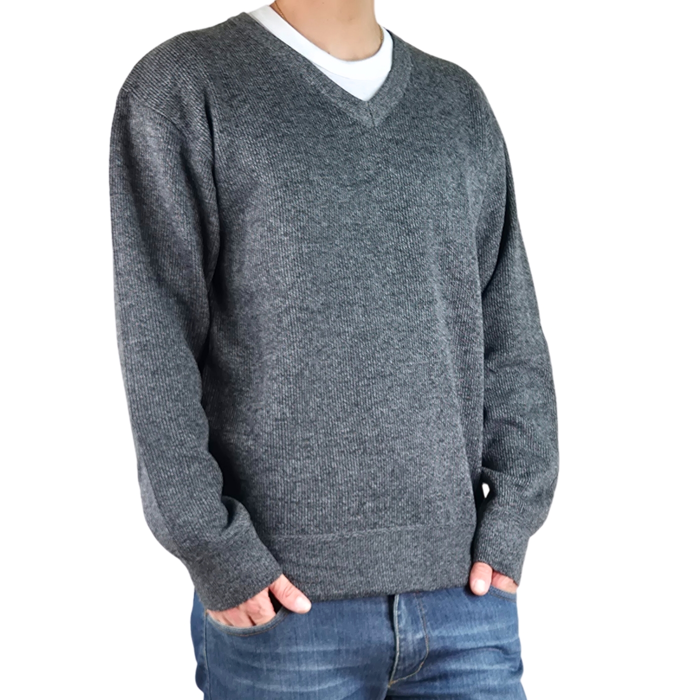 SWEATER HOMBRE FRISADO TEJIDO CUELLO V COLORES 1368 - 1