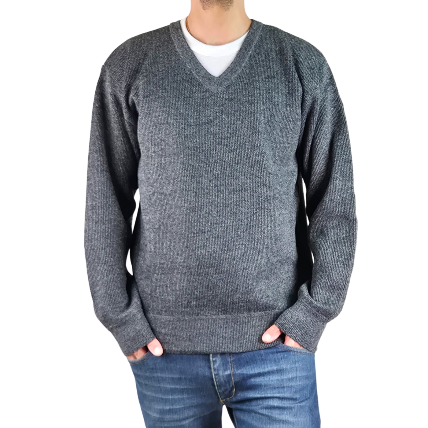 SWEATER HOMBRE FRISADO TEJIDO CUELLO V COLORES 1368 - 2