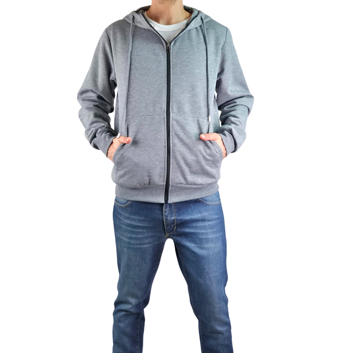 POLERON FRISADO INTERIOR POLAR HOMBRE INVIERNO CIERRE GORRO 222 - 3