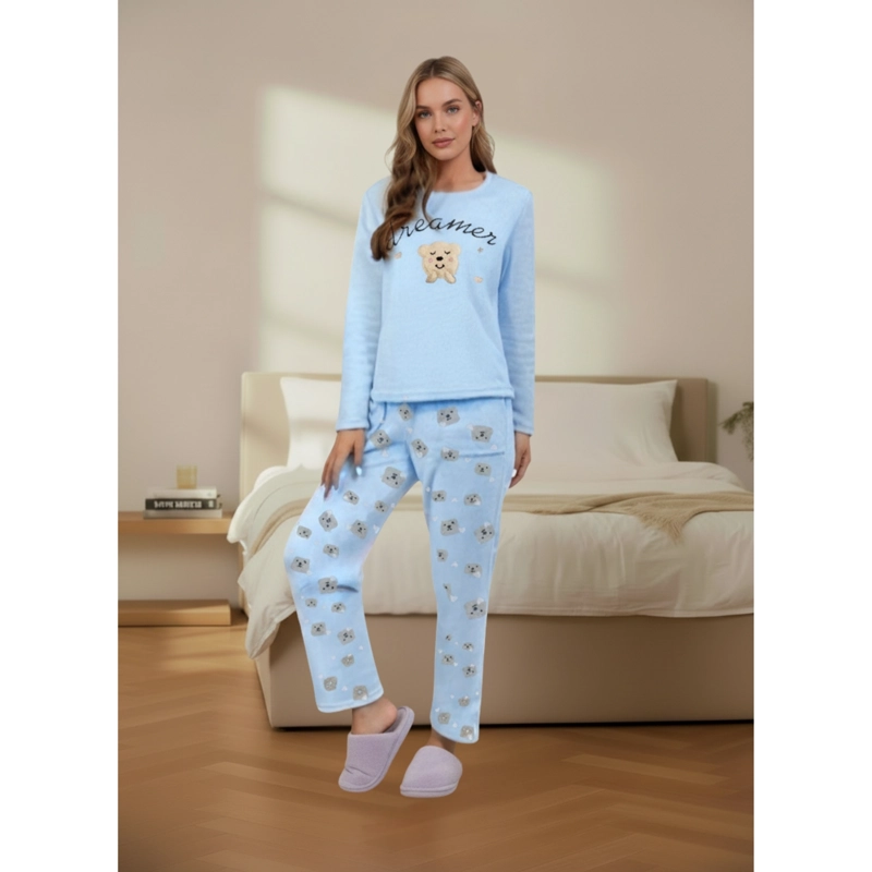PIJAMA MUJER CORDERITO INVIERNO 2 PIEZAS MICROPOLAR 472 - 1