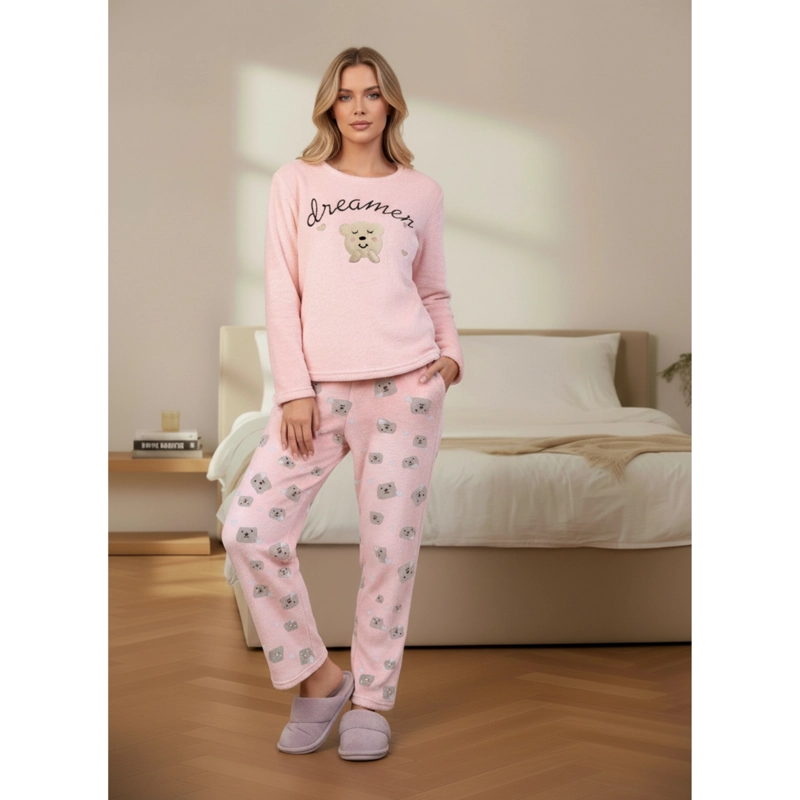 PIJAMA MUJER CORDERITO INVIERNO 2 PIEZAS MICROPOLAR 472 - 1