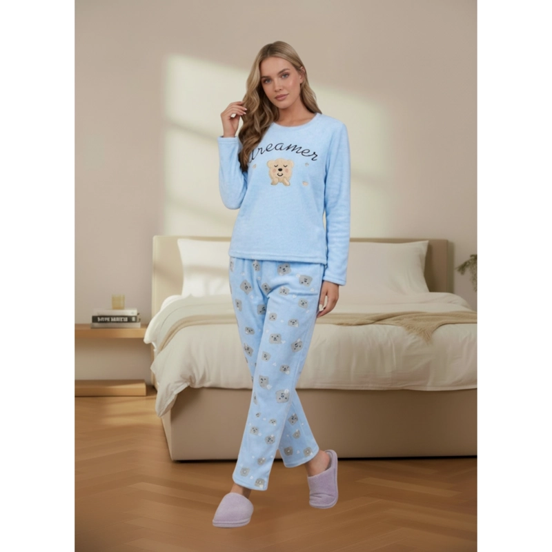 PIJAMA MUJER CORDERITO INVIERNO 2 PIEZAS MICROPOLAR 472 - 2