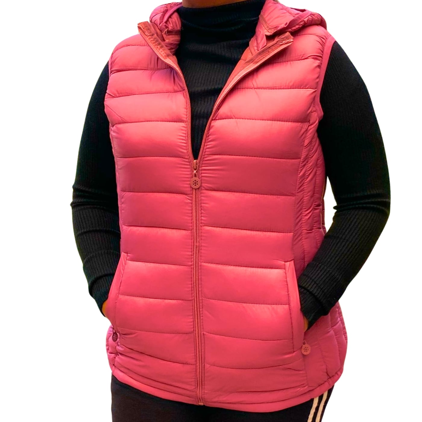 PARKA SIN MANGAS CHAQUETA MUJER CAPUCHA COLORES 2666 - 1