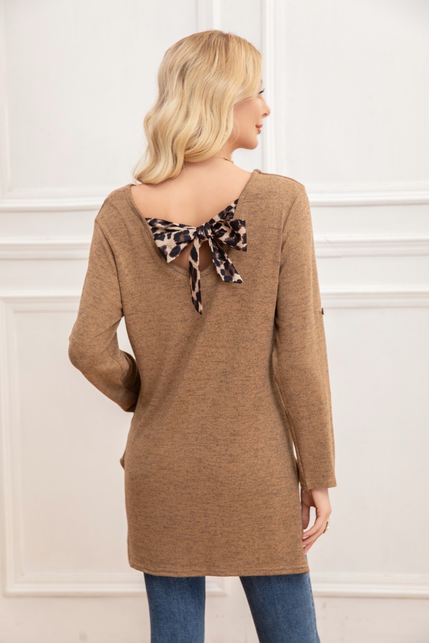 SWEATER MINI VESTIDO CORTO TEJIDO ABERTURA LAZO ESPALDA 2005 - 3