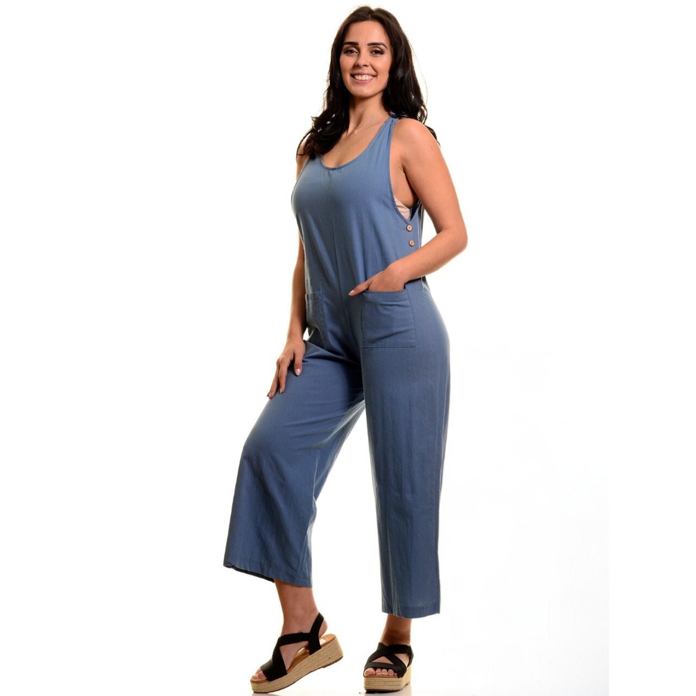 ENTERITO MUJER JARDINERA PREMIUM ALGODÓN LARGO PRIMAVERA 258 - 1