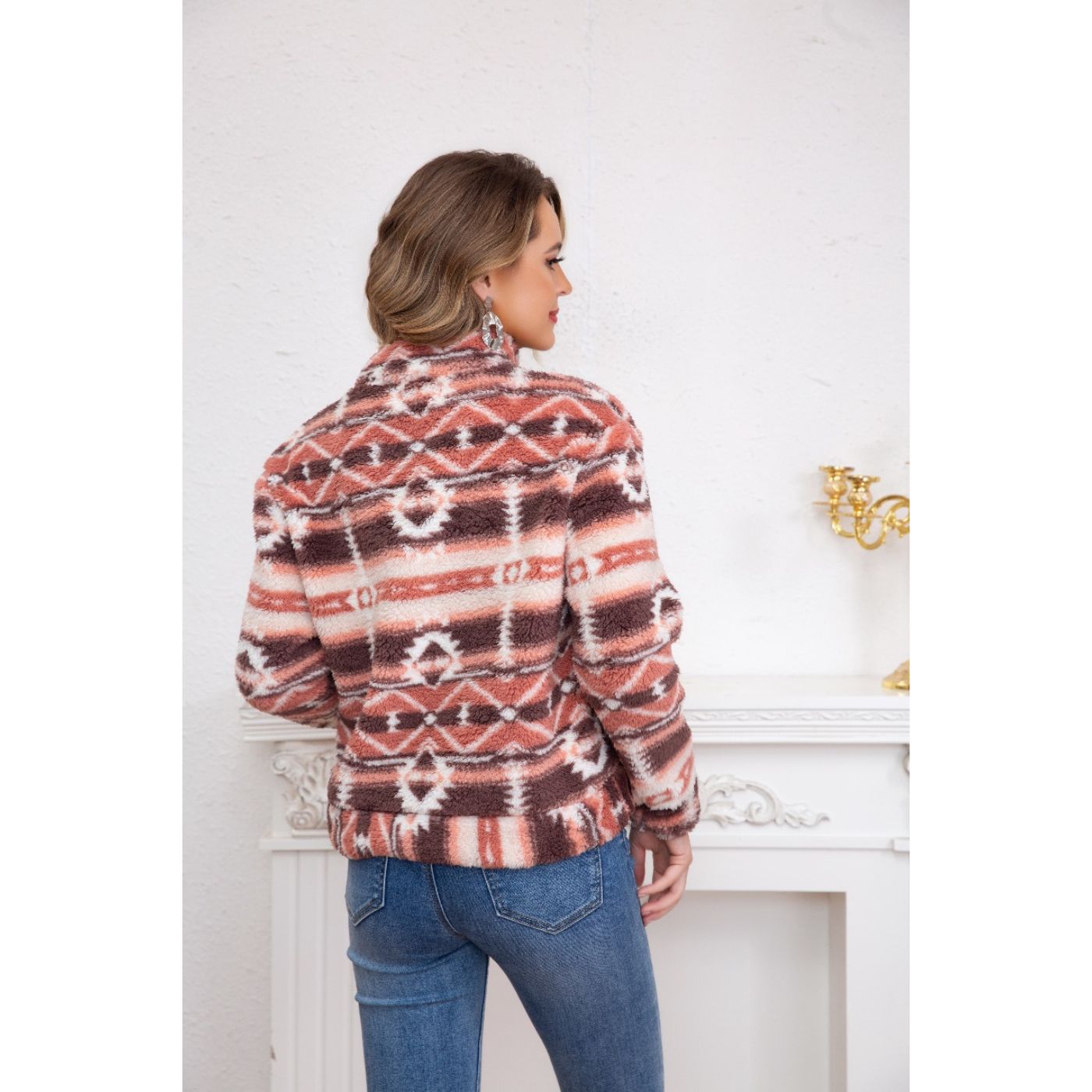 POLERÓN PELUDO ÉTNICO OTOÑO INVIERNO CHAQUETA MUJER 6078 - 3