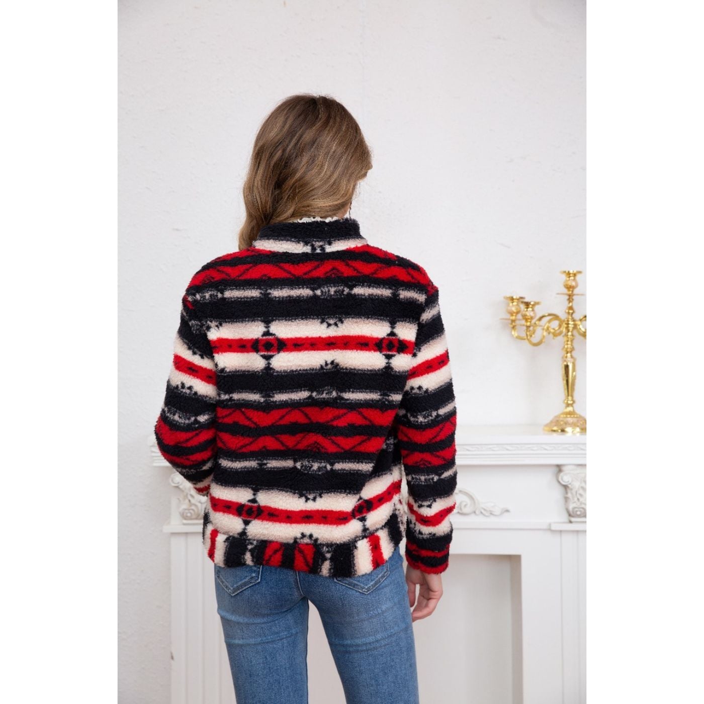 POLERÓN PELUDO ÉTNICO OTOÑO INVIERNO CHAQUETA MUJER 6078 - 4