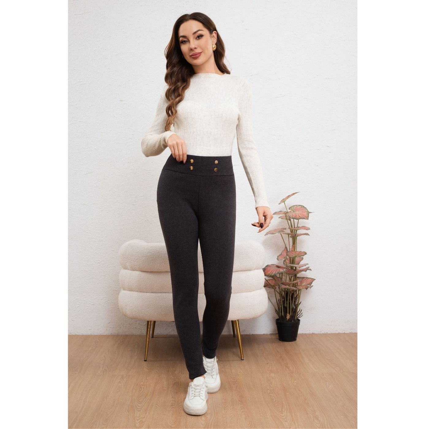 PANTALÓN CALZA MUJER INTERIOR FORRO PIEL TERMICO INVIERNO 2036 - 1