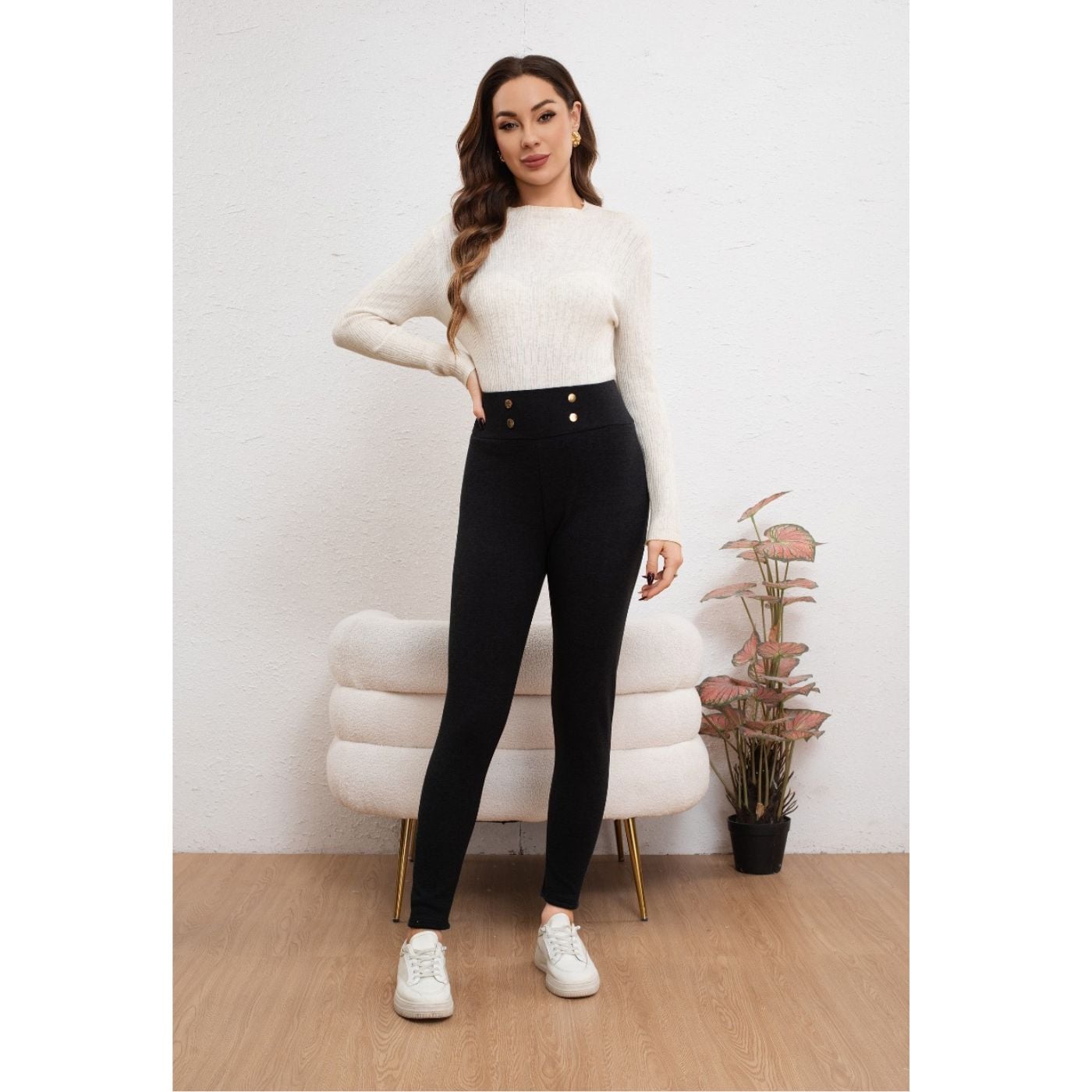 PANTALÓN CALZA MUJER INTERIOR FORRO PIEL TERMICO INVIERNO 2036 - 1
