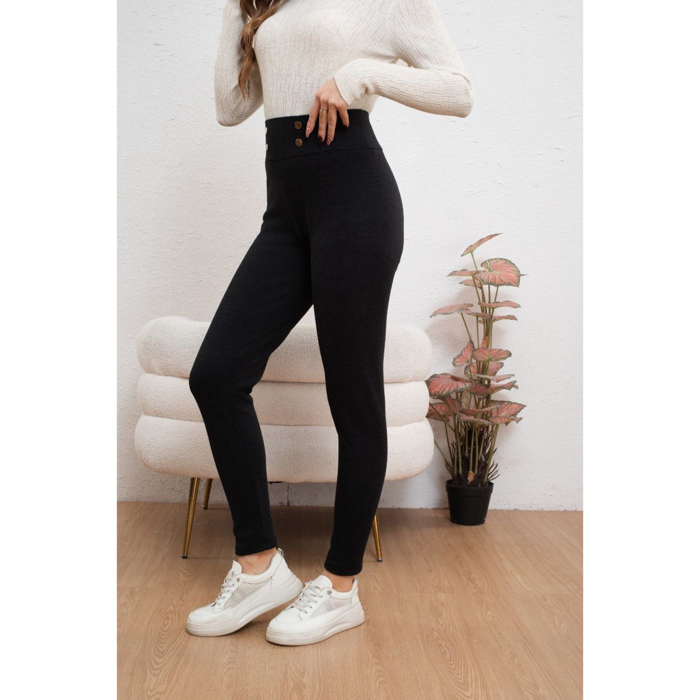 PANTALÓN CALZA MUJER INTERIOR FORRO PIEL TERMICO INVIERNO 2036 - 2